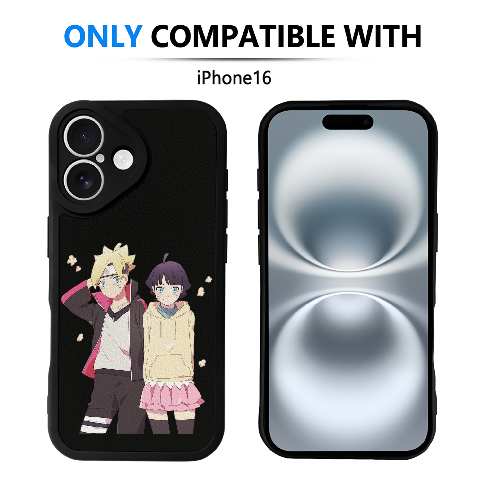 （画像用） NARUTO -ナルト- うずまき ボルト Uzumaki Boruto 【iPhone 16シリーズ対応】シリコンスマホケース（レザー調） 材質：シリコン